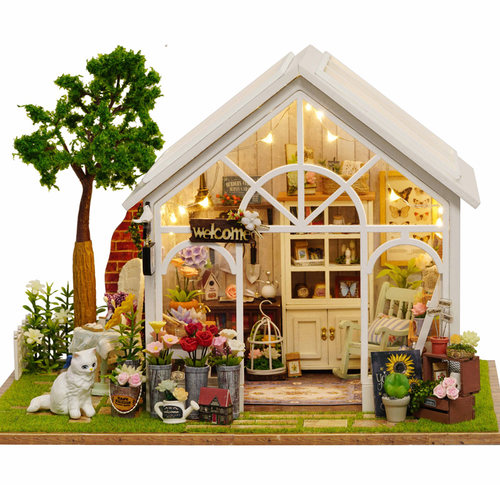 手工DIY小屋花园建筑模型